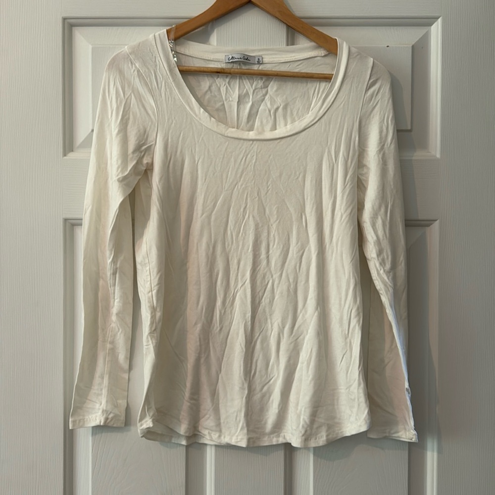 White maternity long sleeve